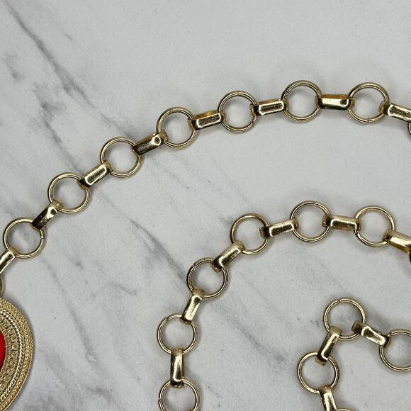 Chunky Jeweled Chain Link Belt One Size (OS) Gold Tone Boho Statement ✨ main image 8